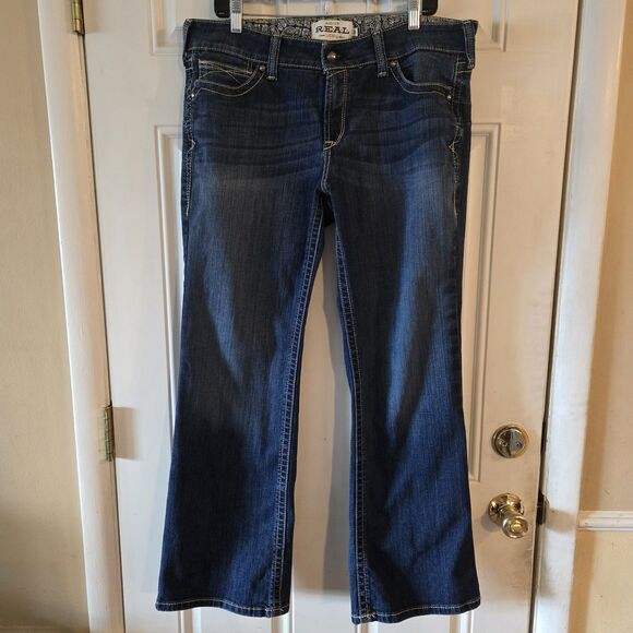 Ariat Real Denim Jeans Women 33S (37x31) Mid Rise Bootcut Stretch Western Rodeo - Picture 1 of 11